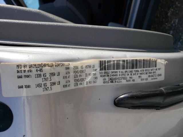 Photo 10 from auction – 2005 JEEP GRAND CHER with VIN 1J4GS48K45C676831