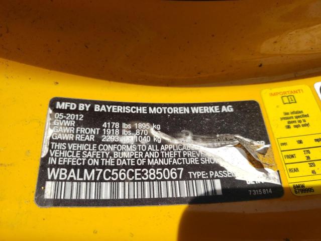 Photo 10 from auction – 2012 BMW Z4 SDRIVE3 with VIN WBALM7C56CE385067