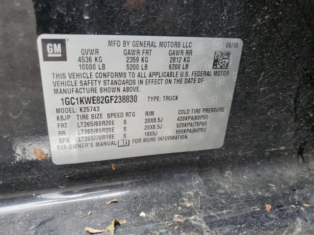 Photo 10 from auction – 2016 CHEVROLET SILVERADO with VIN 1GC1KWE82GF238830