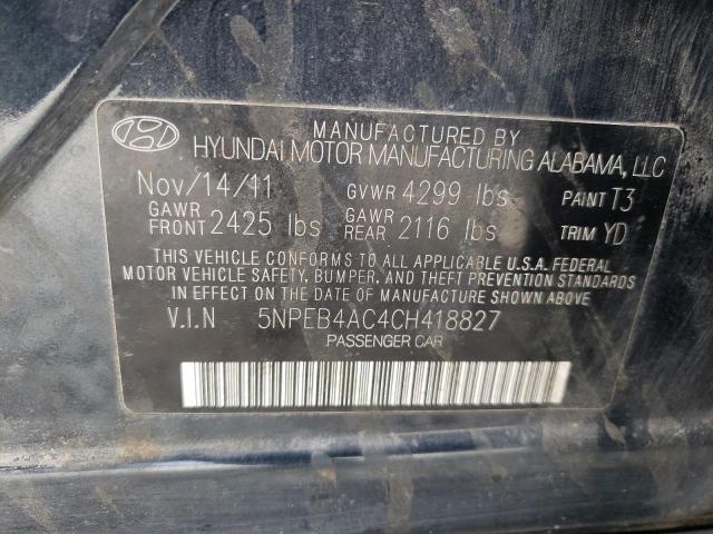 Photo 10 from auction – 2012 HYUNDAI SONATA GLS with VIN 5NPEB4AC4CH418827