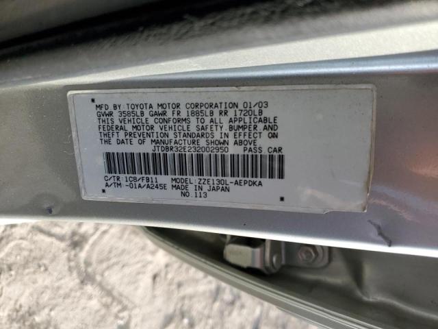 Foto 10 de la subasta – 2003 TOYOTA COROLLA CE con VIN JTDBR32E232002950