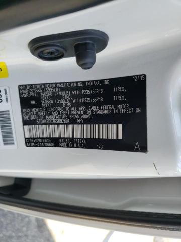 Photo 10 from auction – 2016 TOYOTA SIENNA XLE with VIN 5TDYK3DC3GS692894