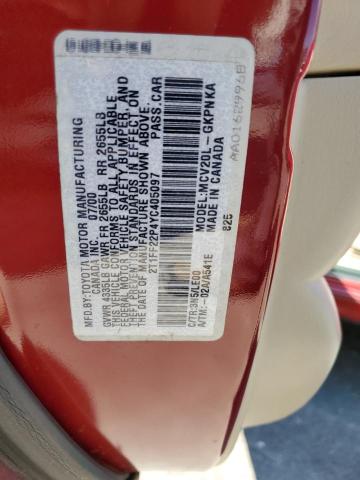 Photo 10 from auction – 2000 TOYOTA CAMRY SOLA with VIN 2T1FF22P4YC405097