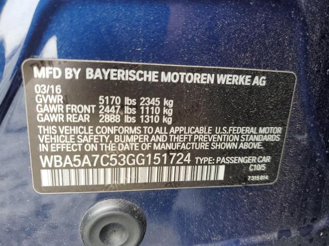 Photo 10 from auction – 2016 BMW 528 XI with VIN WBA5A7C53GG151724