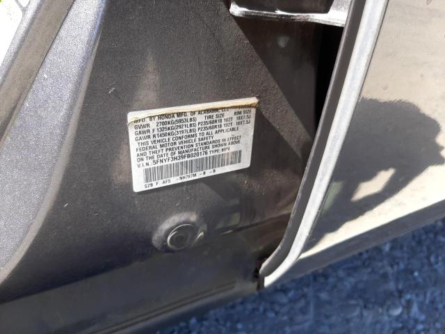 Photo 10 from auction – 2015 HONDA PILOT SE with VIN 5FNYF3H39FB020176