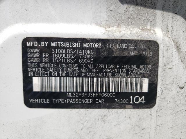 Photo 10 from auction – 2017 MITSUBISHI MIRAGE G4 with VIN ML32F3FJ3HHF06000