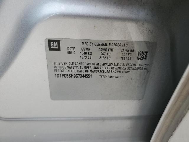 Photo 10 from auction – 2012 CHEVROLET CRUZE LS with VIN 1G1PC5SH9C7344551