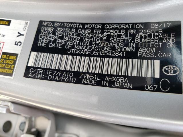 Photo 10 from auction – 2017 TOYOTA PRIUS with VIN JTDKARFU5H3542841
