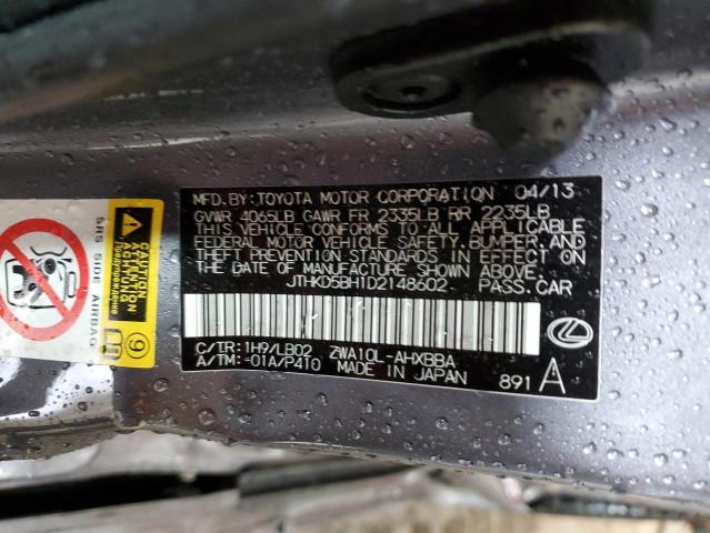 Photo 10 from auction – 2013 LEXUS CT 200 with VIN JTHKD5BH1D2148602