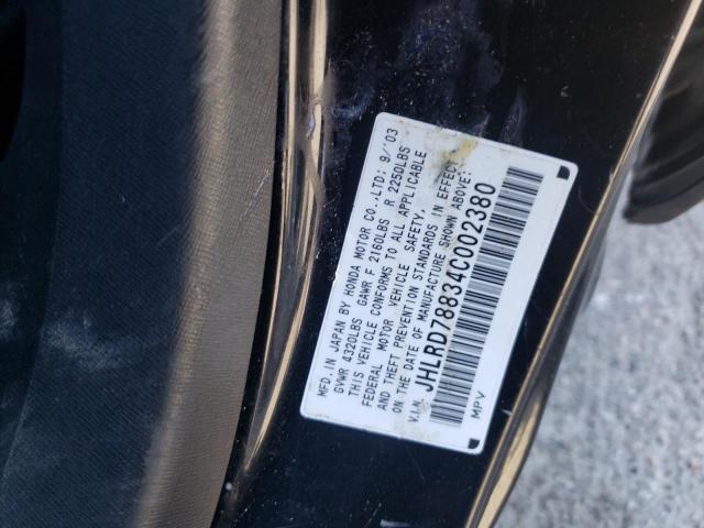 Photo 10 from auction – 2004 HONDA CR-V EX with VIN JHLRD78834C002380