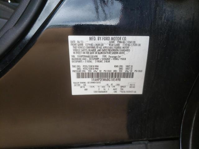 Photo 10 from auction – 2011 FORD TAURUS with VIN 1FAHP2EW6BG185498