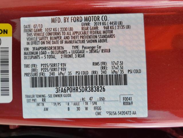 Photo 10 from auction – 2013 FORD FUSION SE with VIN 3FA6P0HR5DR383826