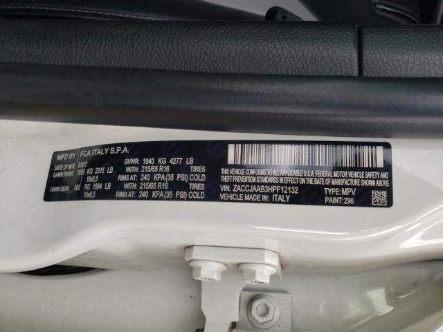 Photo 10 from auction – 2017 JEEP RENEGADE S with VIN ZACCJAAB3HPF12132