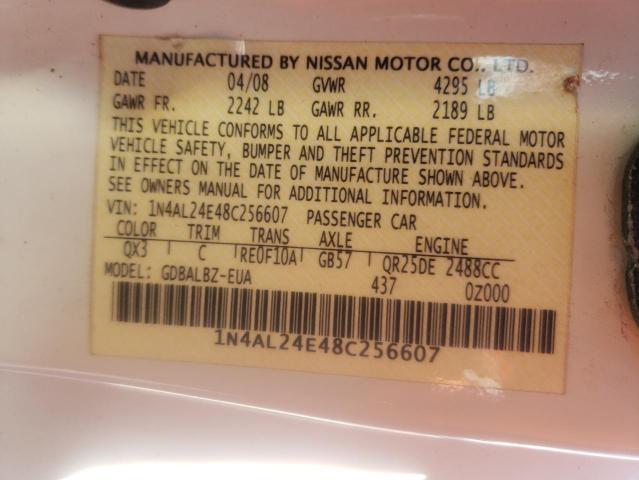 Photo 10 from auction – 2008 NISSAN ALTIMA 2.5 with VIN 1N4AL24E48C256607