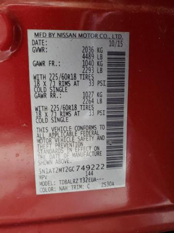 Photo 10 from auction – 2016 NISSAN ROGUE S with VIN 5N1AT2MT2GC749222