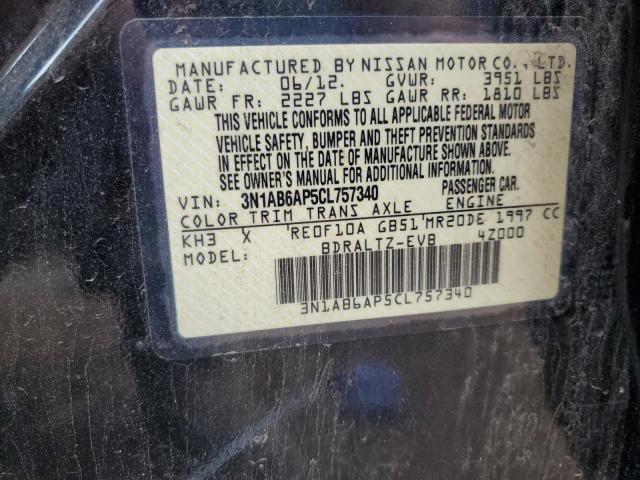 Photo 10 from auction – 2012 NISSAN SENTRA with VIN 3N1AB6AP5CL757340
