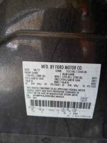 Photo 10 from auction – 2017 FORD EDGE SEL with VIN 2FMPK4J95HBC48425