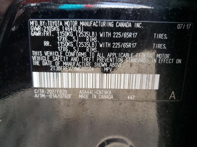 Photo 10 from auction – 2017 TOYOTA RAV4 LE with VIN 2T3BFREV7HW680504
