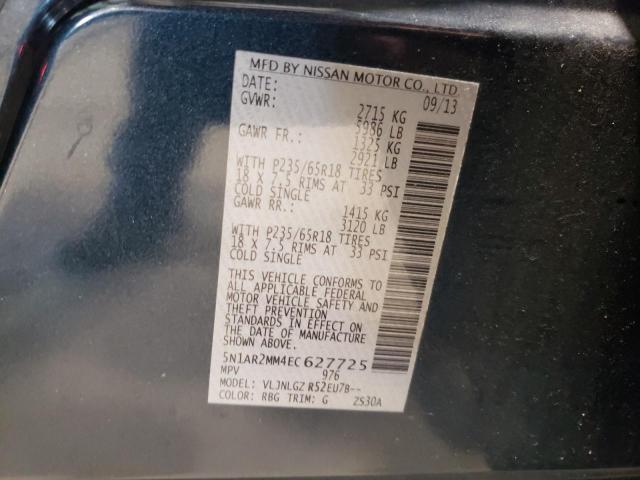Photo 10 from auction – 2014 NISSAN PATHFINDER with VIN 5N1AR2MM4EC627725
