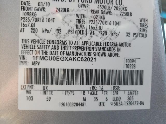 Photo 10 from auction – 2010 FORD ESCAPE LIM with VIN 1FMCU0EGXAKC62021