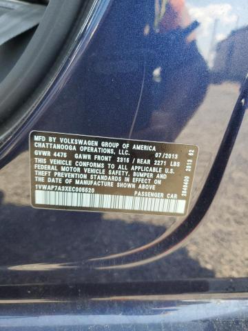 Photo 10 from auction – 2014 VOLKSWAGEN PASSAT S with VIN 1VWAP7A3XEC005520