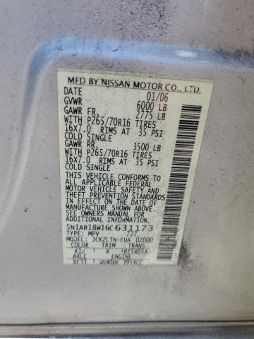 Photo 10 from auction – 2006 NISSAN PATHFINDER with VIN 5N1AR18W16C631173