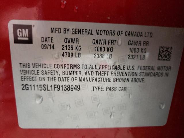 Photo 10 from auction – 2015 CHEVROLET IMPALA LT with VIN 2G1115SL1F9138949