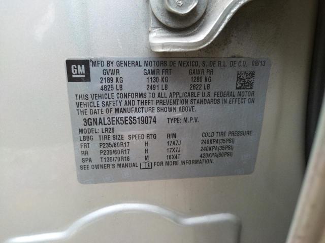 Photo 10 from auction – 2014 CHEVROLET CAPTIVA LT with VIN 3GNAL3EK5ES519074