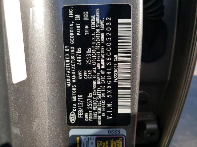 Photo 10 from auction – 2016 KIA OPTIMA EX with VIN 5XXGU4L36GG052032