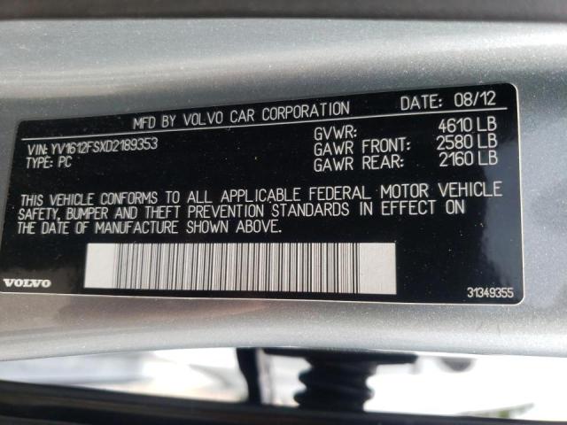 Photo 10 from auction – 2013 VOLVO S60 T5 with VIN YV1612FSXD2189353