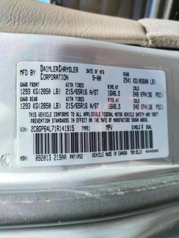 Photo 10 from auction – 2001 CHRYSLER TOWN & COU with VIN 2C8GP64L71R141915