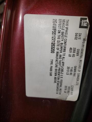 Photo 10 from auction – 2002 BUICK REGAL GS with VIN 2G4WF551221263200
