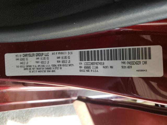 Photo 10 from auction – 2015 CHRYSLER 200 LIMITE with VIN 1C3CCCAB5FN574910