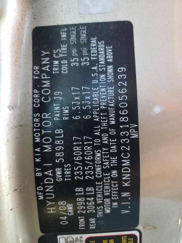 Photo 10 from auction – 2008 HYUNDAI ENTOURAGE with VIN KNDMC233186056239