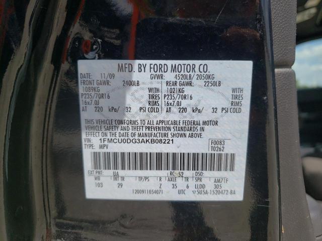 Photo 10 from auction – 2010 FORD ESCAPE XLT with VIN 1FMCU0DG3AKB08221