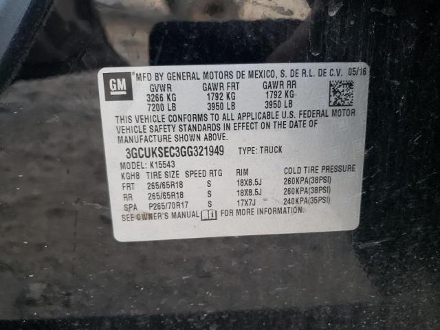 Photo 10 from auction – 2016 CHEVROLET SILVERADO with VIN 3GCUKSEC3GG321949