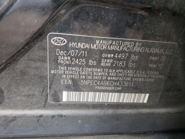 Photo 10 from auction – 2012 HYUNDAI SONATA SE with VIN 5NPEC4AB6CH433611