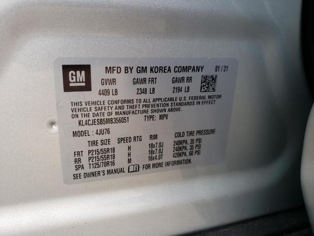 Photo 10 from auction – 2021 BUICK ENCORE PRE with VIN KL4CJESB5MB356051