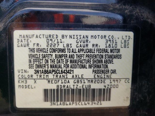 Photo 10 from auction – 2012 NISSAN SENTRA 2.0 with VIN 3N1AB6AP5CL643421