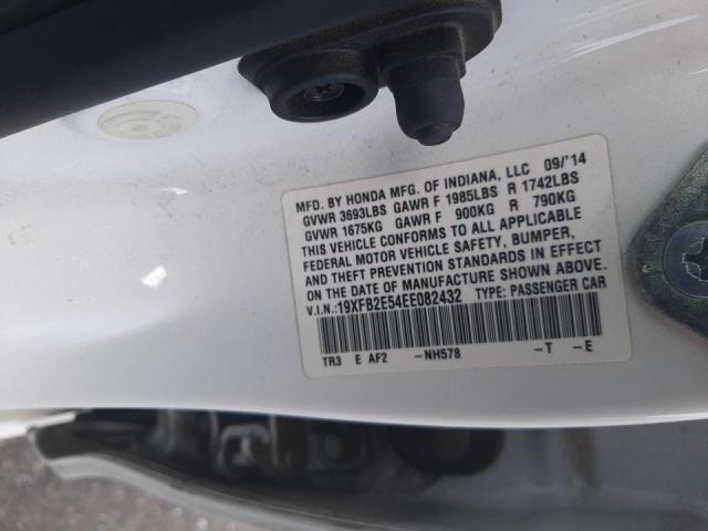 Photo 10 from auction – 2014 HONDA CIVIC LX with VIN 19XFB2E54EE082432