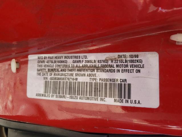 Photo 10 from auction – 1999 SUBARU LEGACY OUT with VIN 4S3BG6859X7621648
