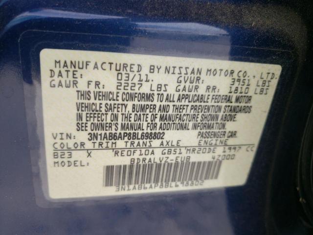 Photo 10 from auction – 2011 NISSAN SENTRA 2.0 with VIN 3N1AB6AP8BL698802