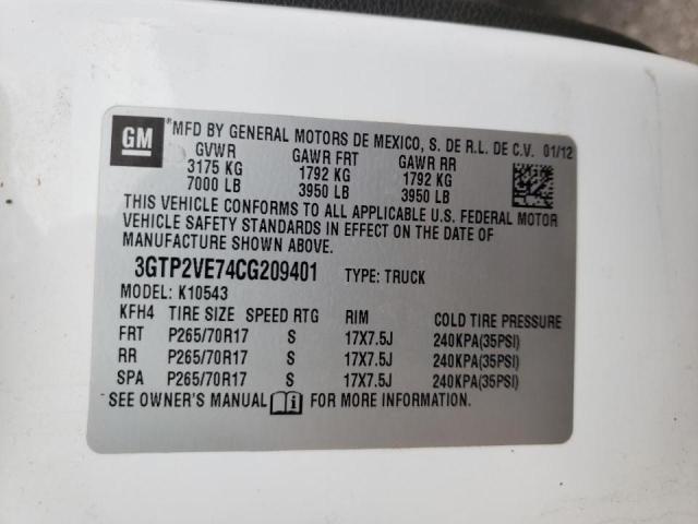 Photo 10 from auction – 2012 GMC SIERRA K25 with VIN 3GTP2VE74CG209401
