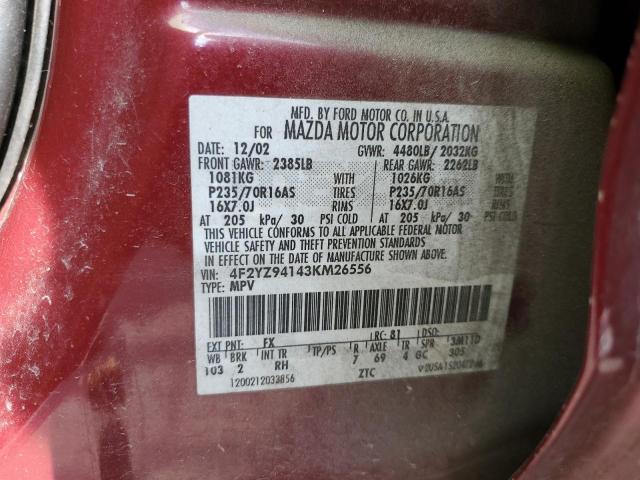 Фото 10 с аукциона – 2003 MAZDA TRIBUTE LX с VIN 4F2YZ94143KM26556