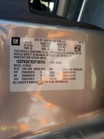Photo 10 from auction – 2012 CHEVROLET SILVERADO with VIN 1GCPKSE7XCF188764