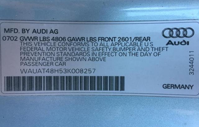 Photo 10 from auction – 2003 AUDI A4 3.0 CAB with VIN WAUAT48H53K008257