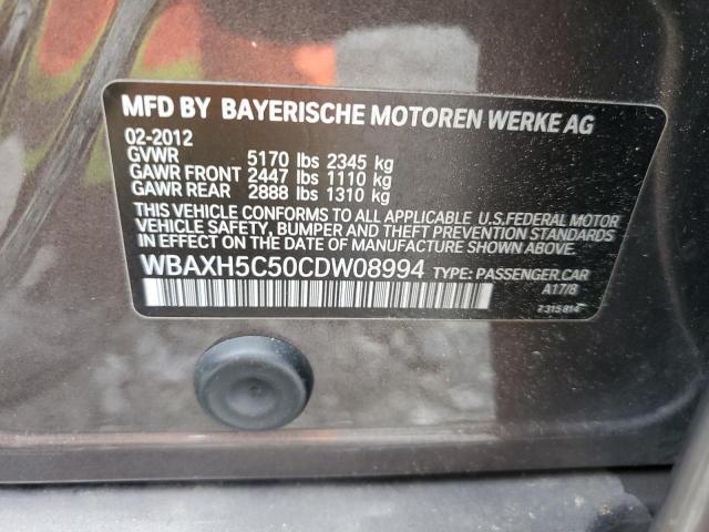 Photo 10 from auction – 2012 BMW 528 XI with VIN WBAXH5C50CDW08994