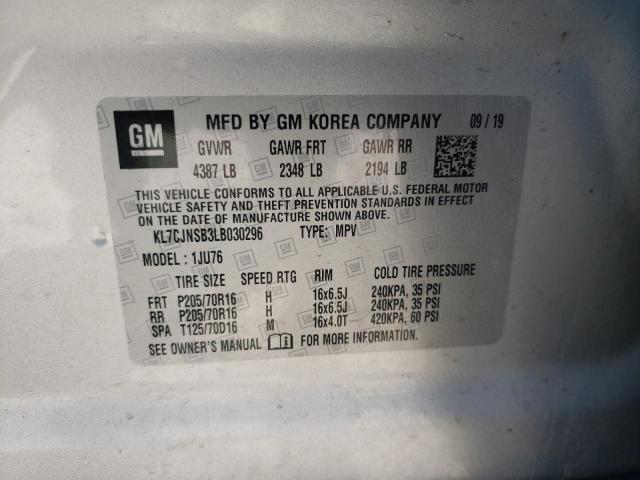 Photo 10 from auction – 2020 CHEVROLET TRAX LS with VIN KL7CJNSB3LB030296