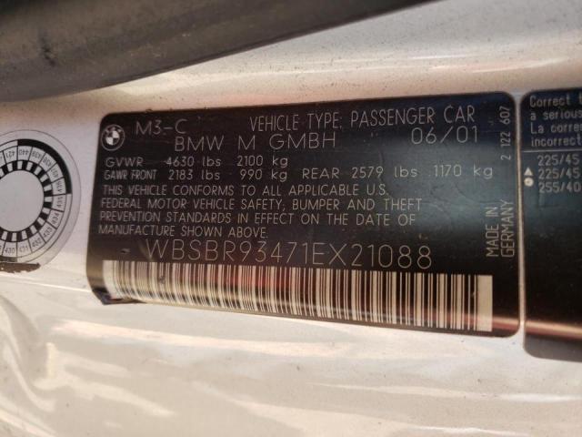 Photo 10 from auction – 2001 BMW M3 CI with VIN WBSBR93471EX21088