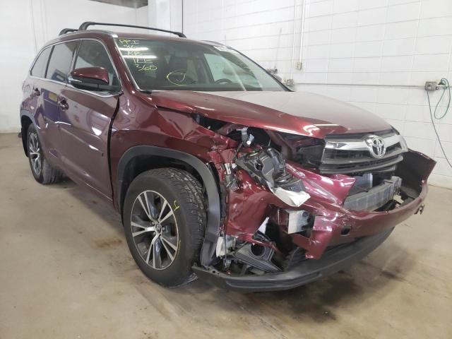 TOYOTA HIGHLANDER 2016 with VIN 5TDJKRFH4GS290041 - Photo from auction